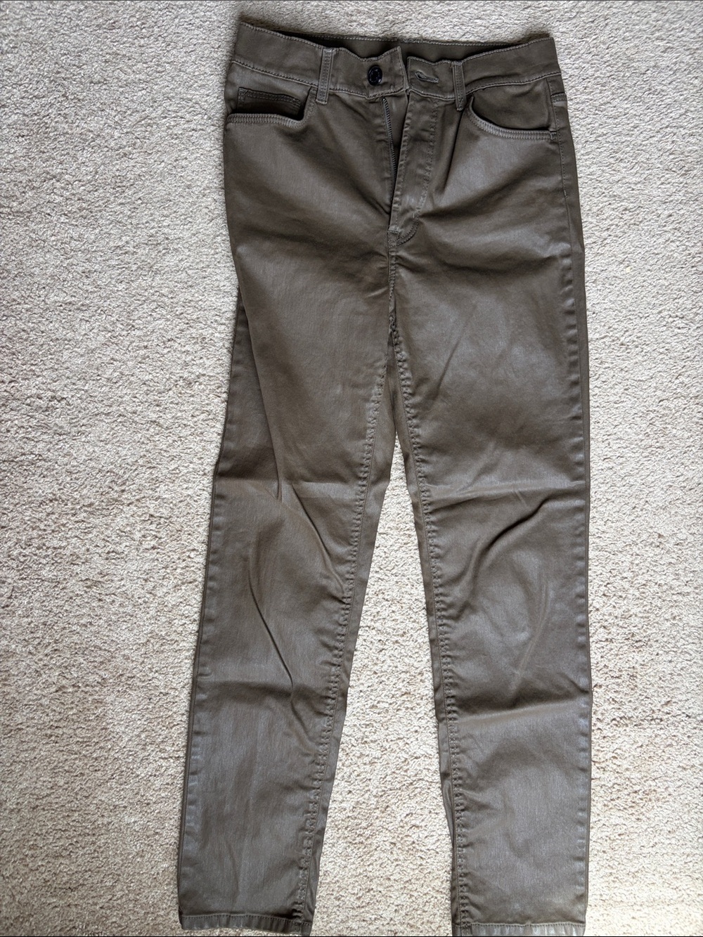 Massimo Dutti Olive Green/Brown Pants